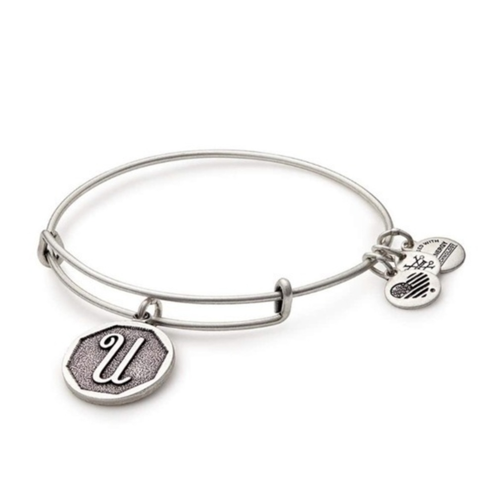 Alex and Ani Initial 'U' Adjustable Wire Bangle JA19